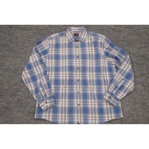 UNTUCKit Shirt Mens XL Blue Gray Plaid Long Sleeve Button up Cotton Casual